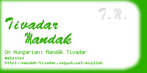 tivadar mandak business card
