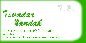 tivadar mandak business card